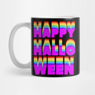 Retro Rainbow  Happy Halloween T-Shirt - Supporting LGBTQ Pride Mug